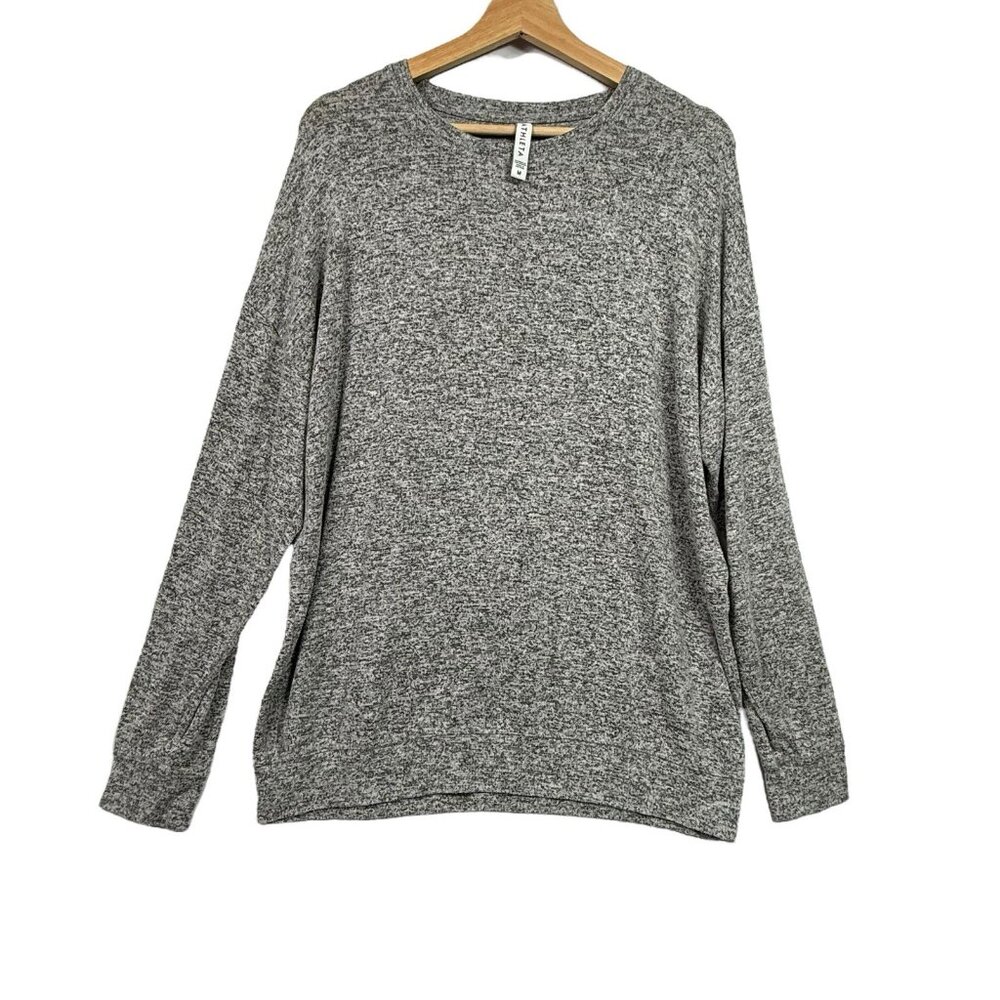 Athleta Sweater Womens Medium Gray Heathered Lightweight Long Sleeve Stretch